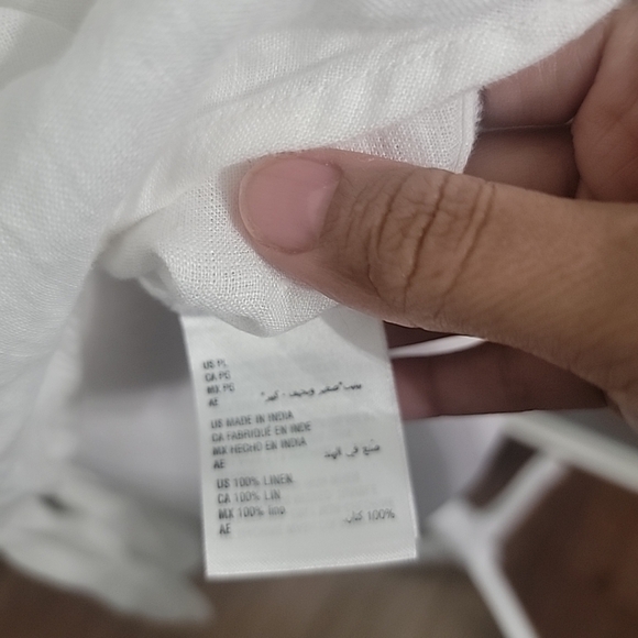 Charter Club Luxury 100% Linen Tie-Front Top Lightweight Resort Vacation - Picture 6 of 7